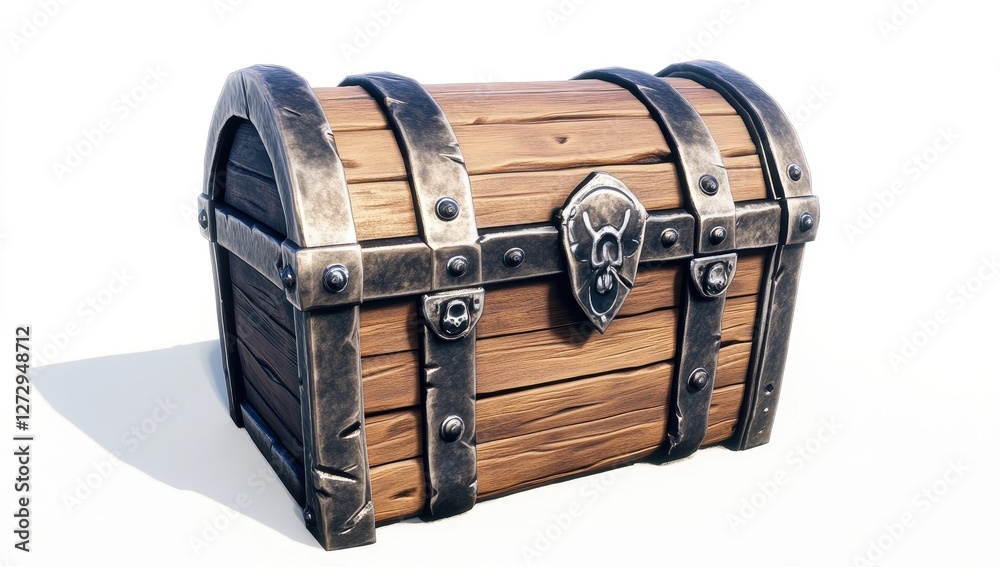 Wooden chest isolated on white Wooden chest isolated on white