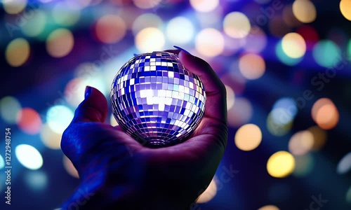 Disco Ball on Womans Hand