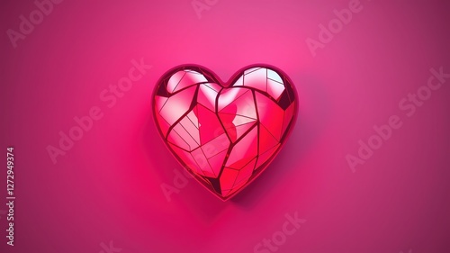 Wallpaper Mural Retro Heart, Bold Colors,  Sharp Focus,  Dynamic Mood Torontodigital.ca