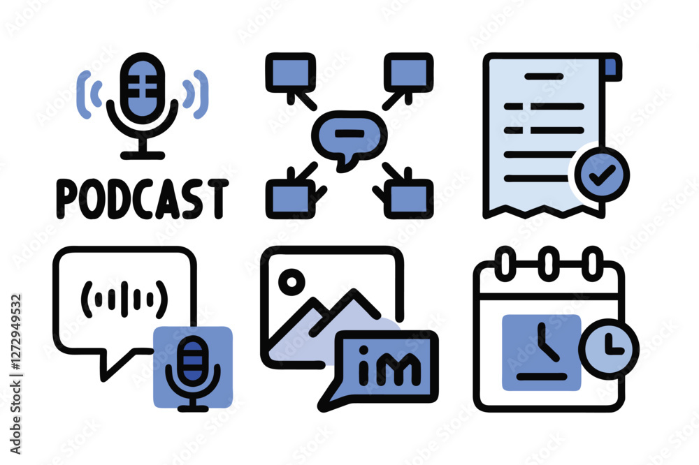 Communication icon set vector art illustration Communication icon set vector art illustration