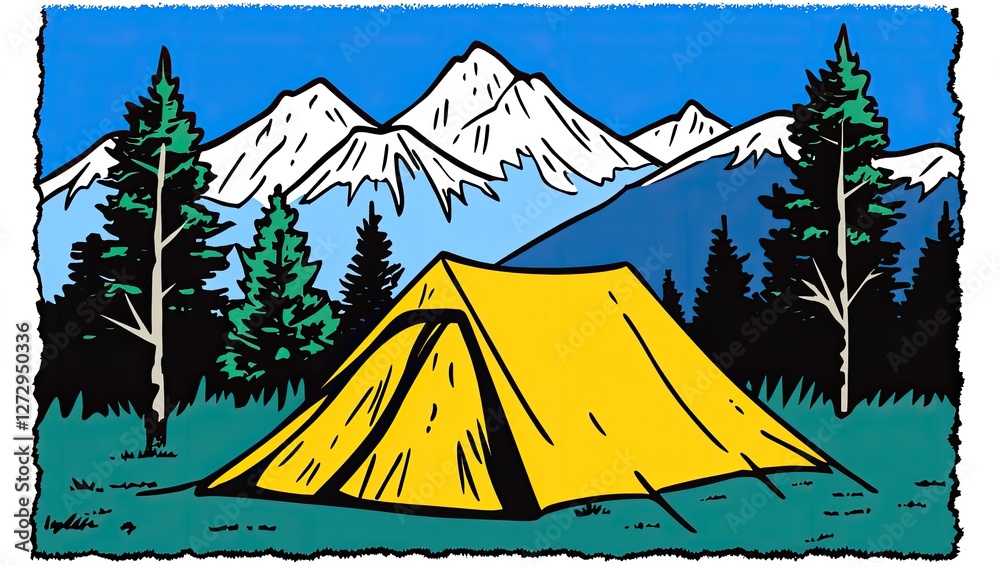 Camping Tent in Mountains Camping Tent in Mountains
