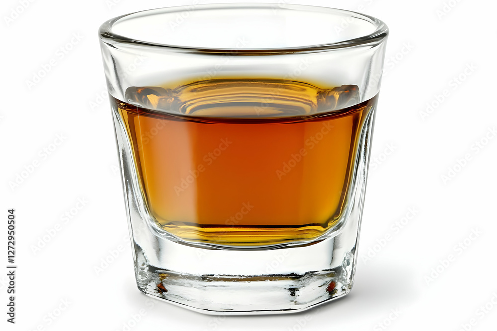 Whiskey shot glass on white. Drinks menu photography Whiskey shot glass on white. Drinks menu photography