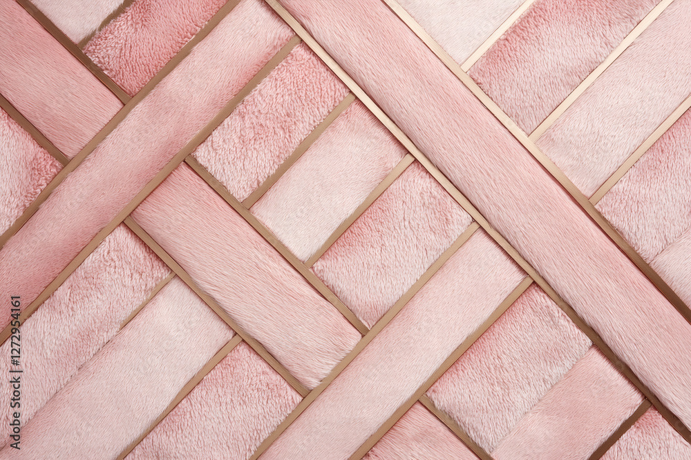 Soft pink and rose gold geometric texture with woven design, creating luxurious feel Soft pink and rose gold geometric texture with woven design, creating luxurious feel