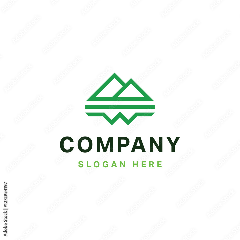 BW Initial Mount vector logo template