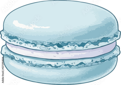 Watercolor Macaron Pastel French Dessert Illustration Cartoon
