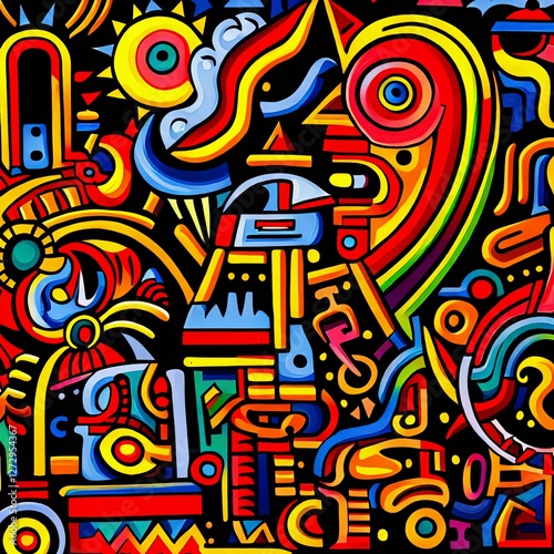 Psychedelic Neotribal Symbolic Artistic Abstract Overlays