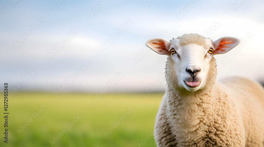 Portrait of a Sheep Sticking Out Its Tongue, Close-Up
Portrait of a Sheep Sticking Out Its Tongue, Close-Up