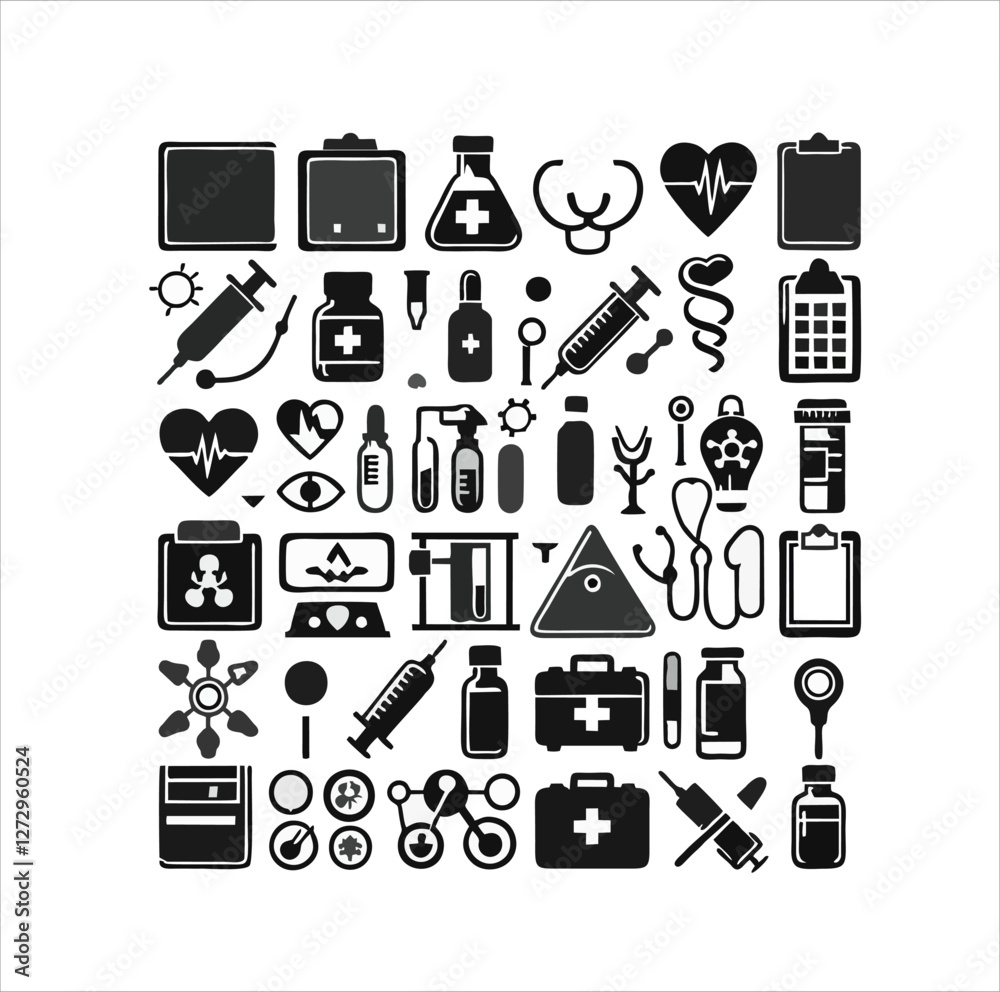 Obraz premium HIV Virus Organism Icon. Medical and Science Icon Set – Healthcare, Pharmacy, and Laboratory Symbols