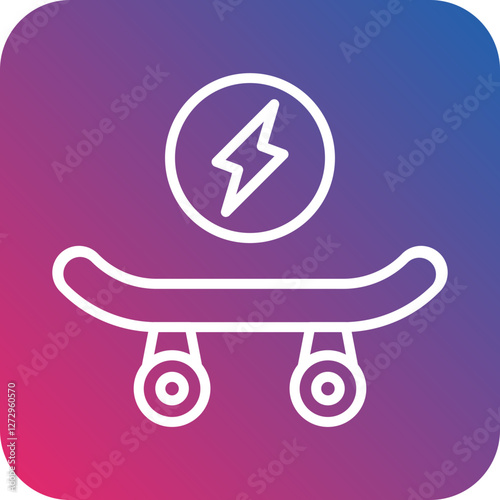 Electric Skateboard Icon Style