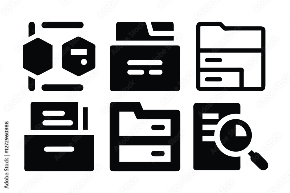 Data analysis icon set vector art illustration Data analysis icon set vector art illustration