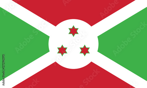 Burundi flag official colors and proportion digital vector illustration