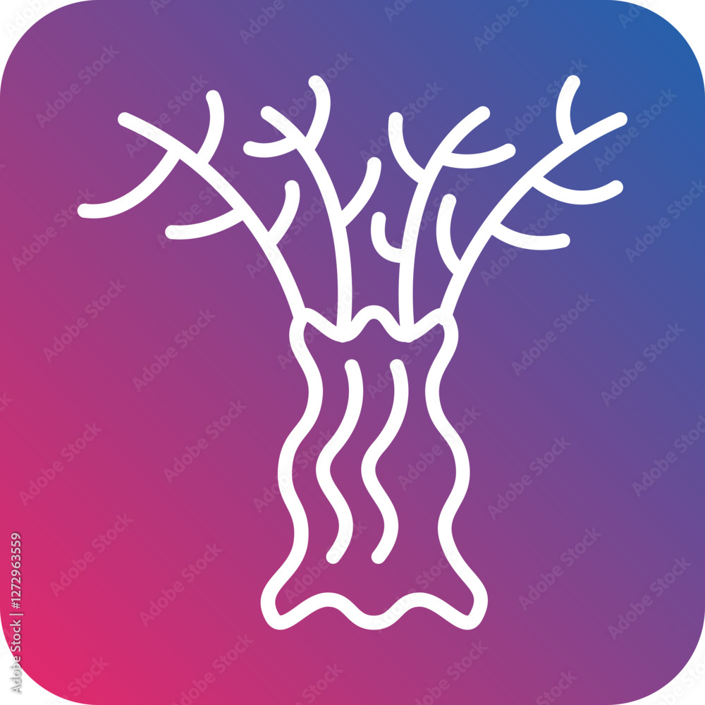 Obraz premium Scary Tree Icon Style