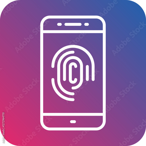 Mobile Lock Biometric Icon Style