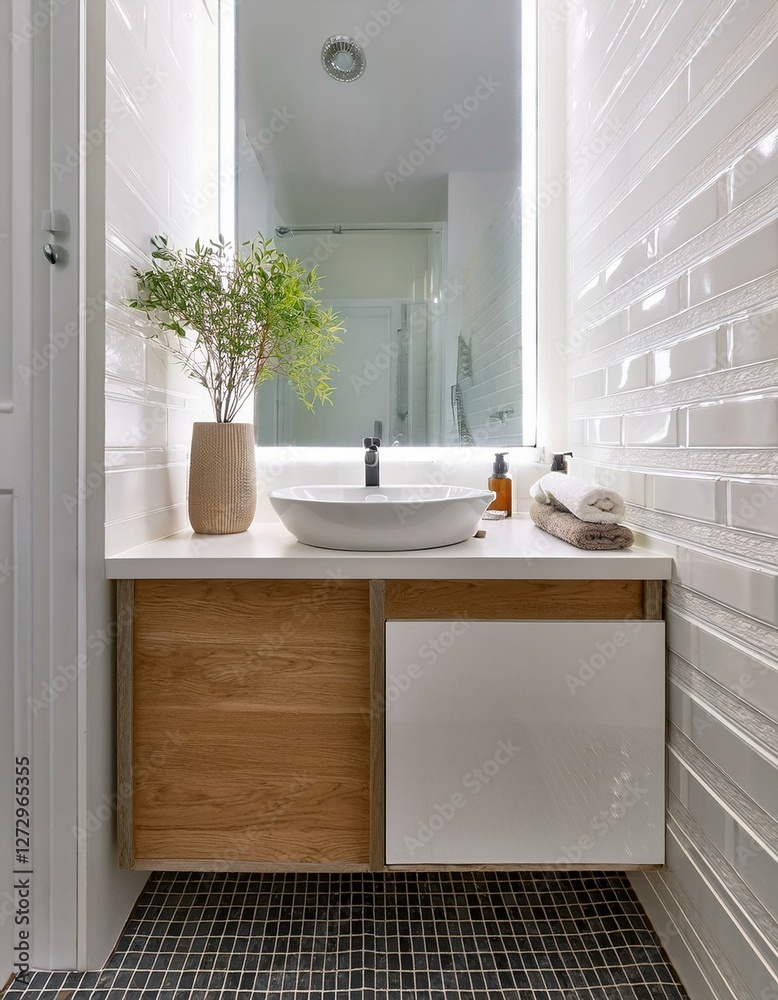 Fototapeta premium White bathroom interior, sink
