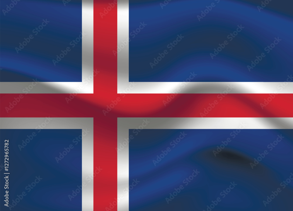 Fototapeta premium Flag of Iceland. Icelandic national symbol in official colors. Template icon. Abstract vector background.