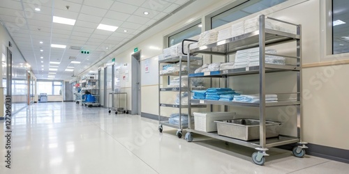 Long Exposure Hospital Interior: Clean Medical Supplies, Sterile Environment, Modern Healthcare Facility