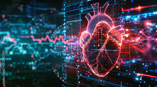 Wallpaper Mural Digital heart illustration with data visualization elements. Torontodigital.ca