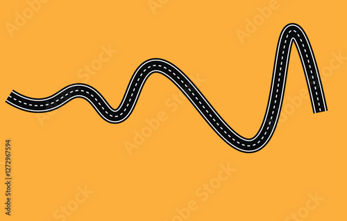 Roads and highways icons. Lots of winding roads. Bending asphalt roads and highways.. Curvy asphalt empty line isolated vector concept

