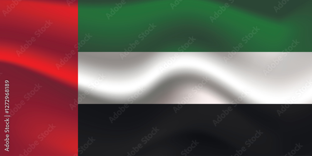 Obraz premium Flag of United Arab Emirates. Arabian national symbol in official colors. Template icon. Abstract vector background.