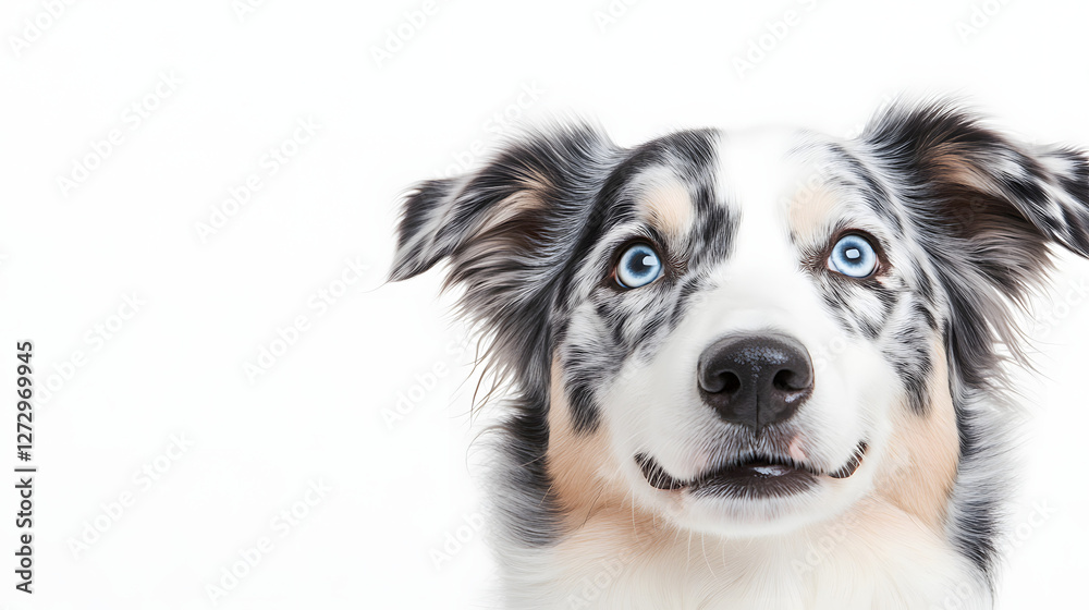 Close-up of Blue Merle Border Collie Dog Eyes
Close-up of Blue Merle Border Collie Dog Eyes