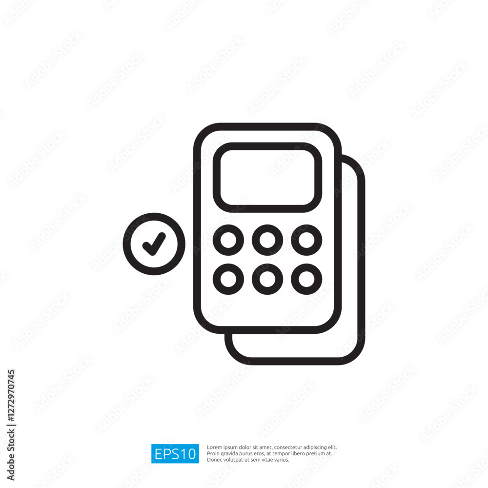 Minimalist Icon Of A Calculator With Check Mark Symbolizing Accuracy And Efficiency Of Calculation Tools For Business Minimalist Icon Of A Calculator With Check Mark Symbolizing Accuracy And Efficiency Of Calculation Tools For Business