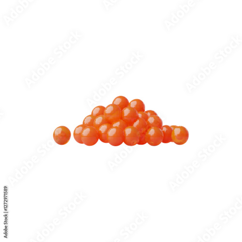 3D illustration of red caviar, exquisite delicacy. Seafood appetizer.