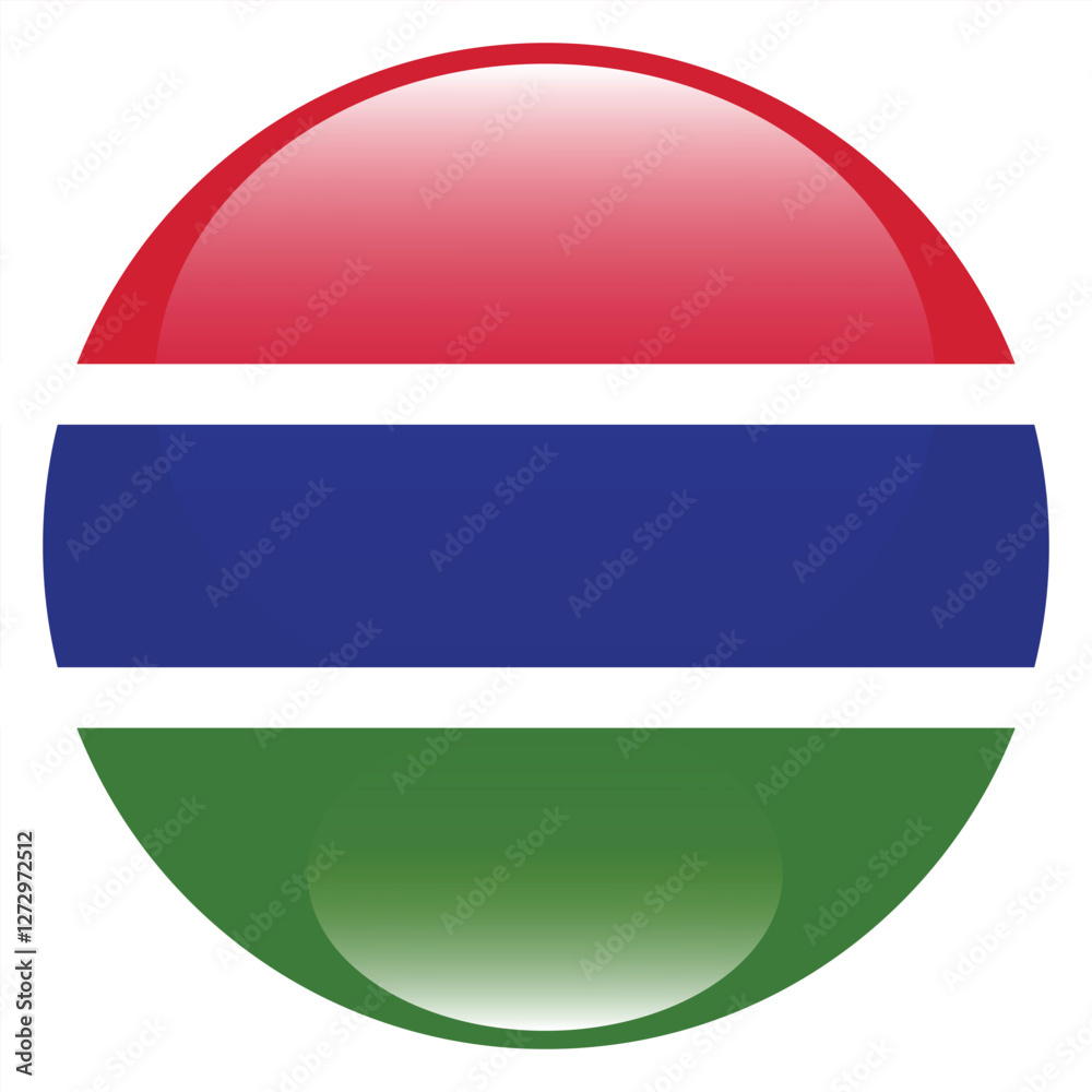 Fototapeta premium Gambia circle flag logo icon digital vector illustration
