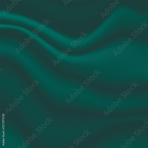 Wallpaper Mural Silk green background. Abstract vector pattern with copy space. Liquid wave texture, smooth drapery wallpaper. Wedding fabric, satin. Wavy design for banner, card, postcard, backdrop. Torontodigital.ca