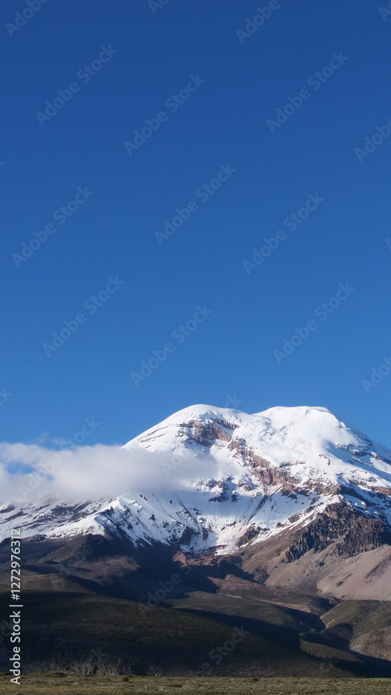 Vertical image of Mt Chimborazo on a clear day. Location: Chimborazo National Park, Ecuador Vertical image of Mt Chimborazo on a clear day. Location: Chimborazo National Park, Ecuador