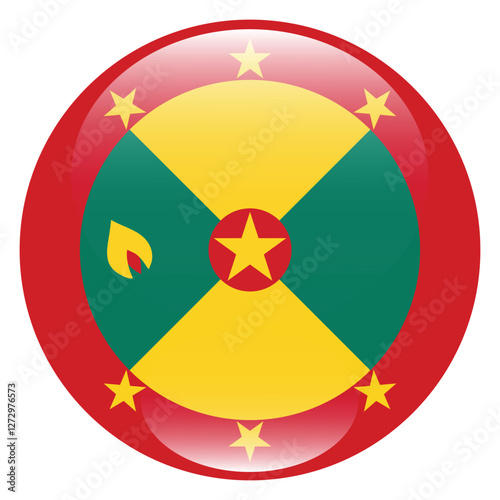Grenada circle flag logo icon digital vector illustration