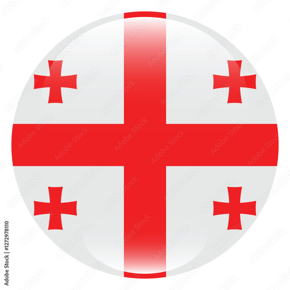 Georgia circle flag logo icon digital vector illustration Georgia circle flag logo icon digital vector illustration