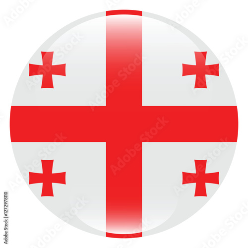 Georgia circle flag logo icon digital vector illustration