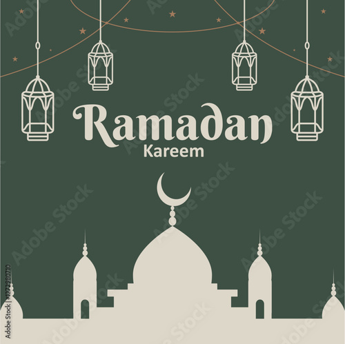 Flat design ramadan kareem background