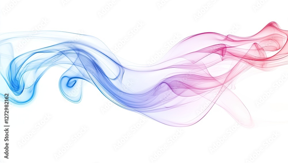 Abstract colorful smoke waves on white background Abstract colorful smoke waves on white background