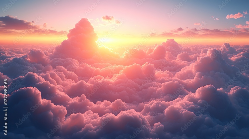 light soft panorama sunset sky background with pink clouds sunset over the clouds sky and clouds generative ai light soft panorama sunset sky background with pink clouds sunset over the clouds sky and clouds generative ai