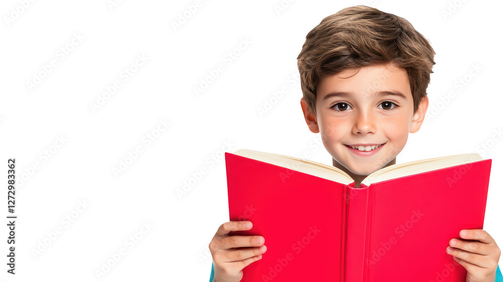 Curious young boy immersed in a book, journey of discovery, learning and imagination Curious young boy immersed in a book, journey of discovery, learning and imagination