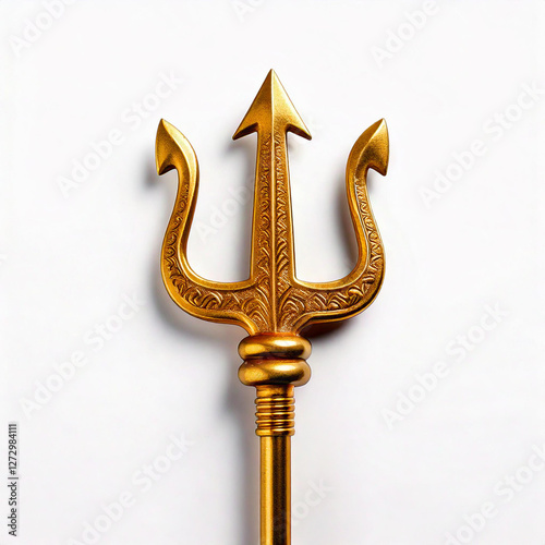 poseidon trident isolated on whiote background photo