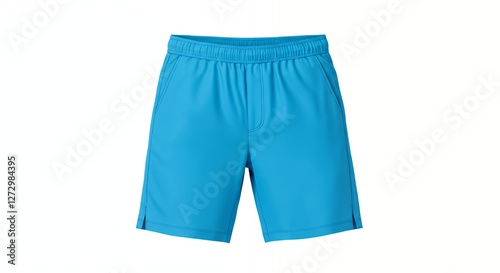 Blue Athletic Shorts with Elastic Waistband for Summer Activities