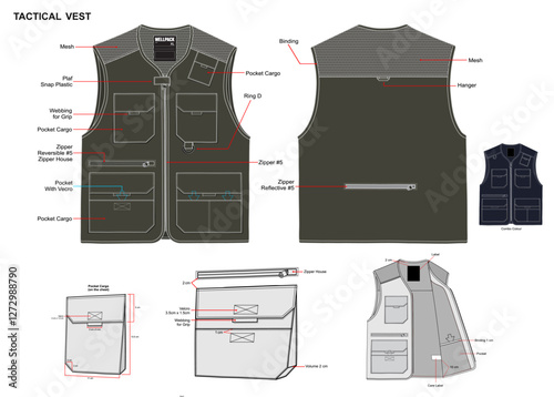 Tactical Vest With Detail Description and Combo Colour