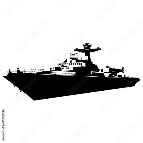 silhouette of a battle ship 