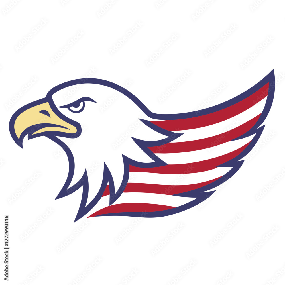 Obraz premium american eagle with flag
