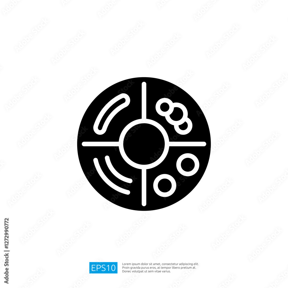 Fototapeta premium Geometric Design Icon Representing Abstract Shapes in Black and White with Modern Minimalist Elements for Creative Applications