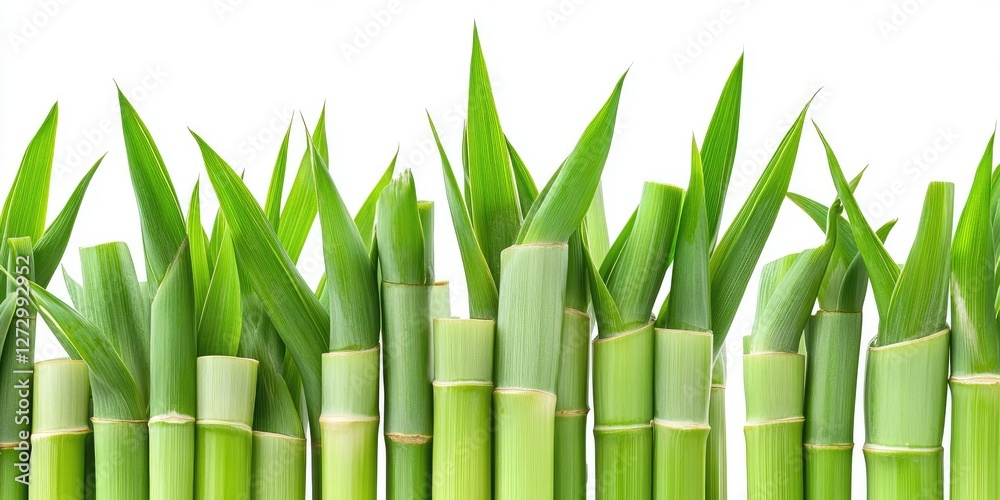 Fototapeta premium Fresh Bamboo Shoots Against White