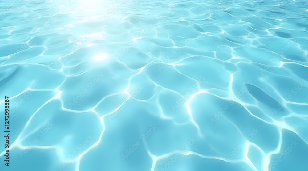 Fototapeta premium Shimmering Clear Water Texture with Sunlight Ripples – Seamless Background Pattern