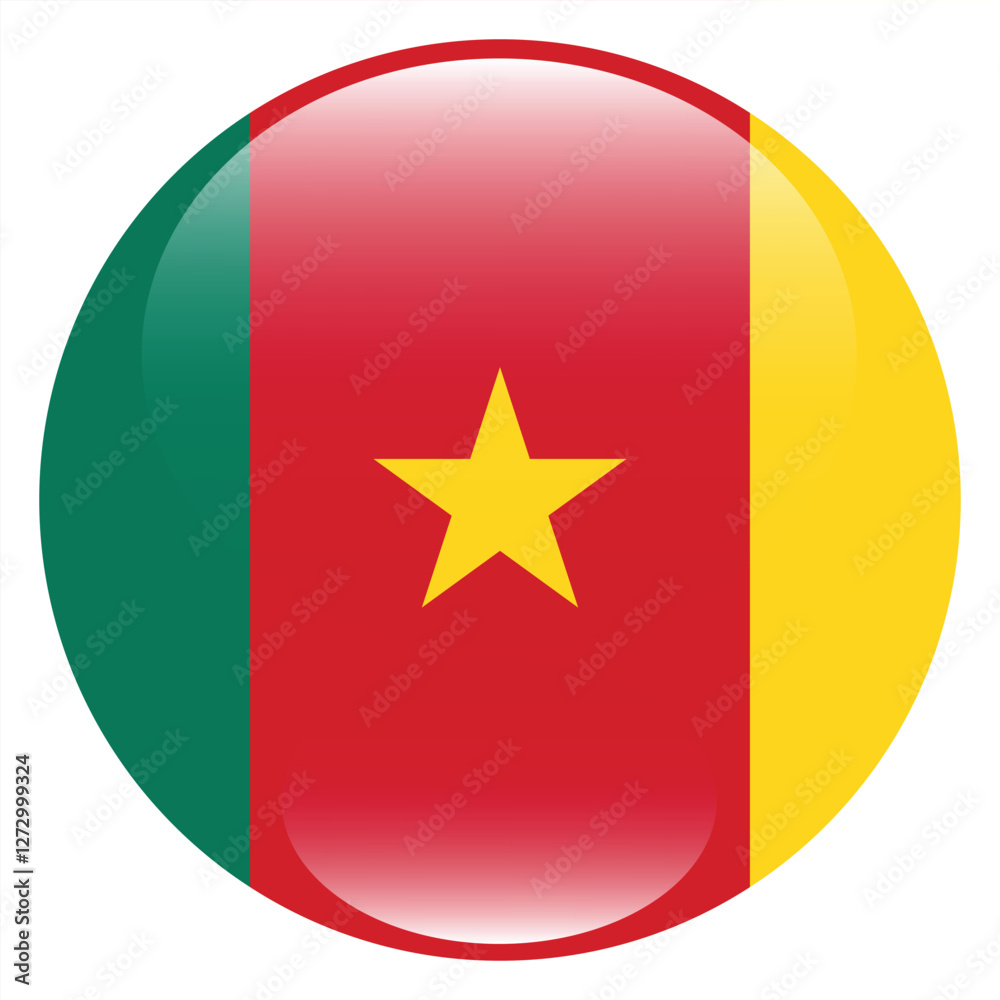 Cameroon circle flag logo icon digital vector illustration Cameroon circle flag logo icon digital vector illustration