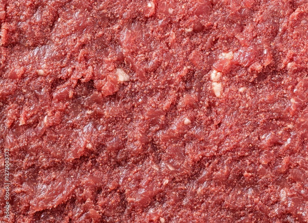 Background of Fresh Ground Meat Texture: A Natural Pattern of Rich Red and Pink Hues for Culinary Inspiration. Background of Fresh Ground Meat Texture: A Natural Pattern of Rich Red and Pink Hues for Culinary Inspiration.