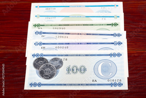 Cuban Pesos coins and banknotes photo