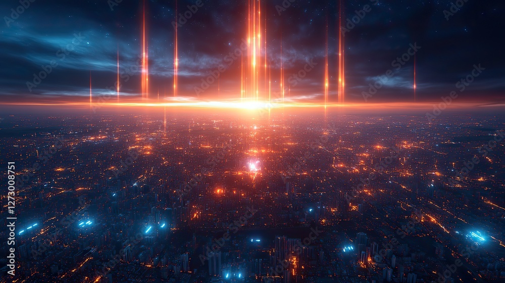 Naklejka premium night earth global virtual internet world connection of metaverse technology network digital communication and worldwide networking on connect 3d background earth globe with space