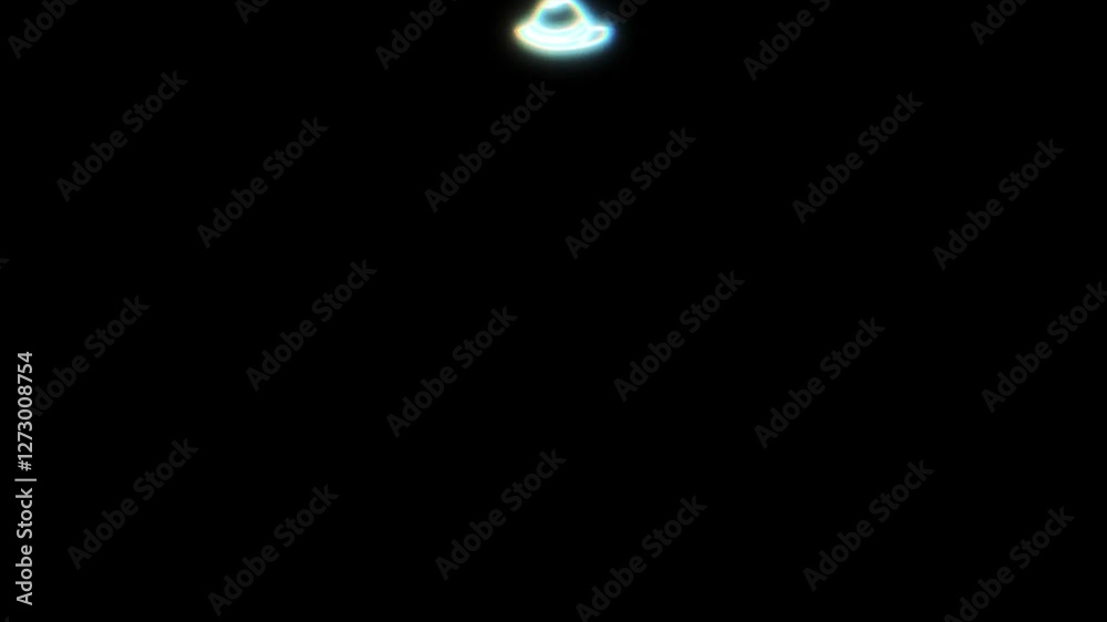 Animation of a flying neon hat with human body effects Animation of a flying neon hat with human body effects
