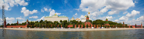 Panorama of the Moscow Kremlin on a Sunny summer day, Moscow, Russia